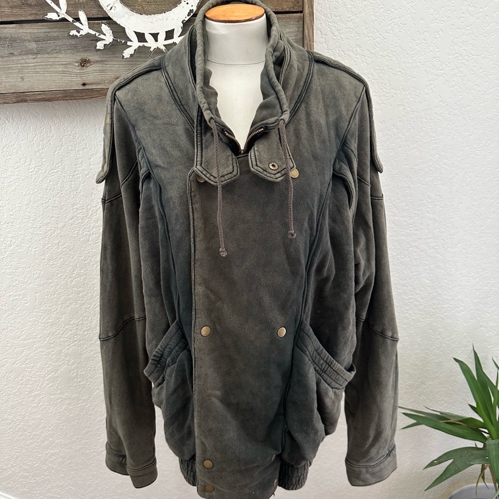 We the Free People Breakfast Club Jacket‎ M/L Moto Bomber Military Grunge Women